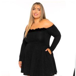 CURVY SENSE PLUS SIZE VIVIENNA BOA
FLARE DRESS - BLACK